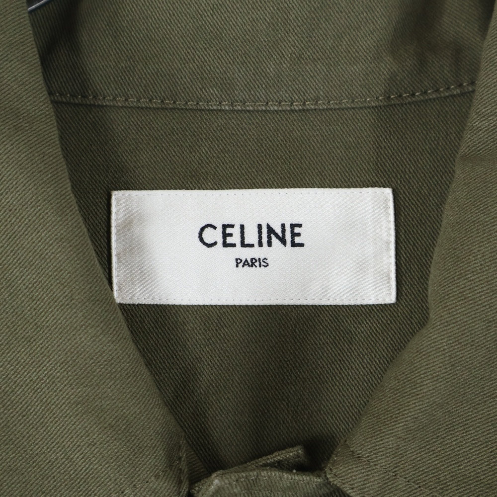 CELINE(セリーヌ) 24SS SAHARIENNE JACKET ロゴワッペン サハリエンヌ ミリタリージャケット ブルゾン カーキ 2W44B177R