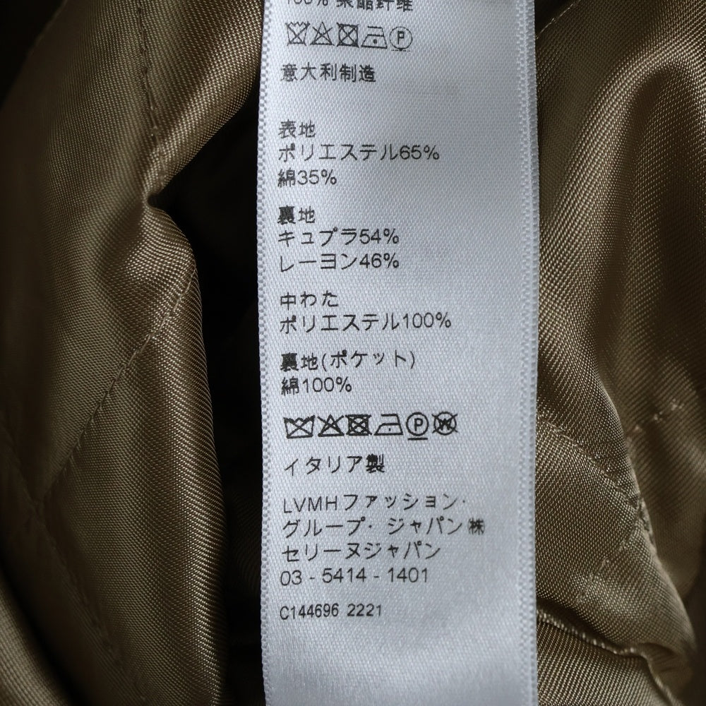 CELINE(セリーヌ) 22AW Stand Collar Technical Cotton Coat 2M967004N スタンドアップカラーマックコート ストーン装飾 ロングジャケット ベージュ