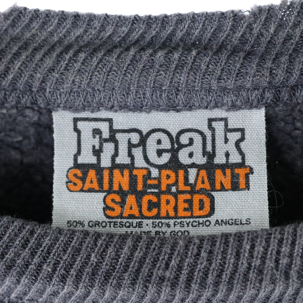 SAINT MICHAEL(セントマイケル) 24AW CP_CREW SWT/SMILE スマイルプリント クルーネック長袖トレーナー ブラック SM-YS1-0000-C06