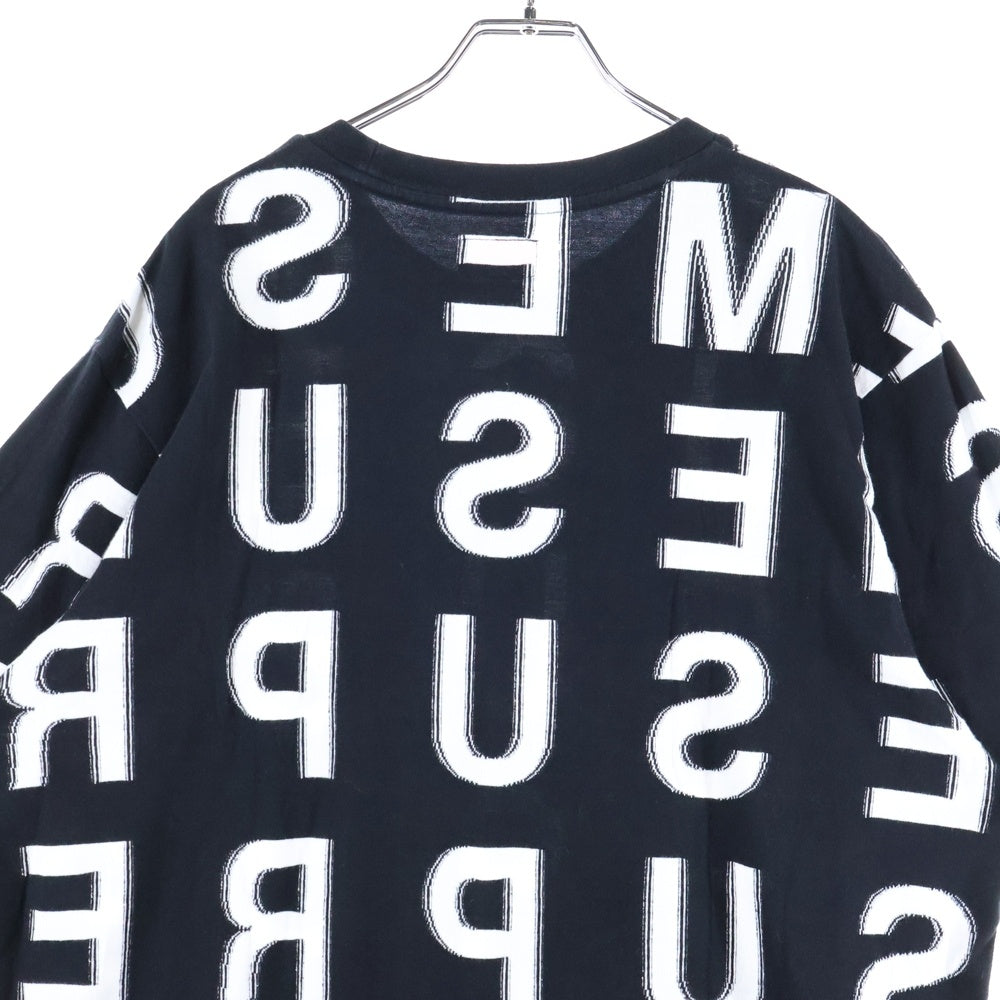 SUPREME(シュプリーム) 21SS Intarsia S/S Top スペルアウト クルーネック コットン 半袖Tシャツ カットソー ブラック