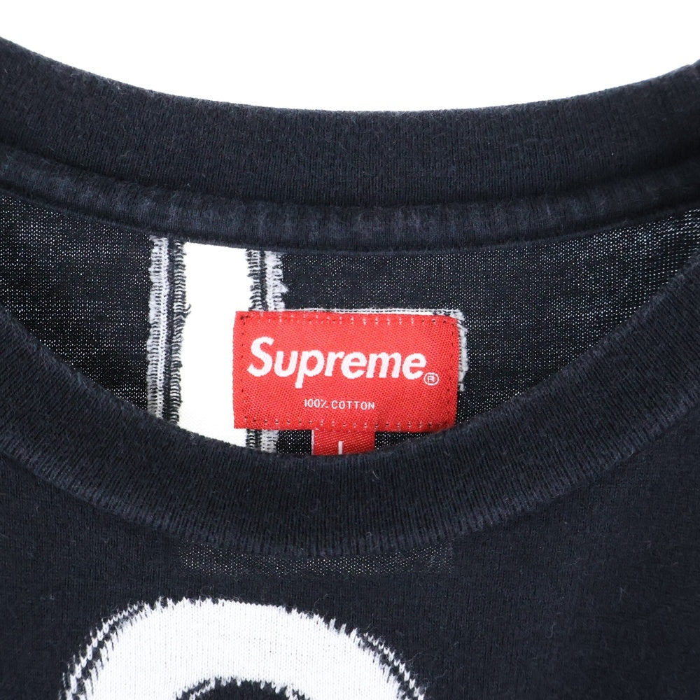 SUPREME(シュプリーム) 21SS Intarsia S/S Top スペルアウト クルーネック コットン 半袖Tシャツ カットソー ブラック