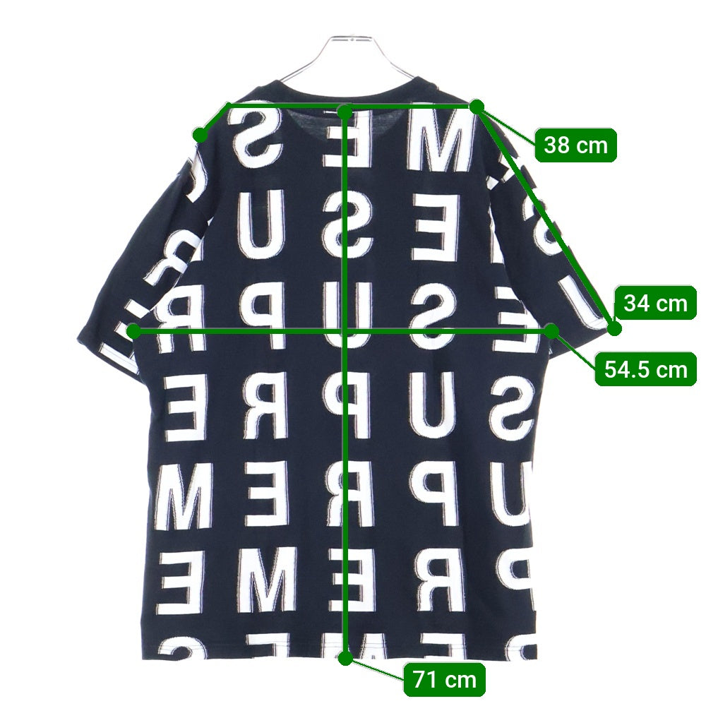 SUPREME(シュプリーム) 21SS Intarsia S/S Top スペルアウト クルーネック コットン 半袖Tシャツ カットソー ブラック