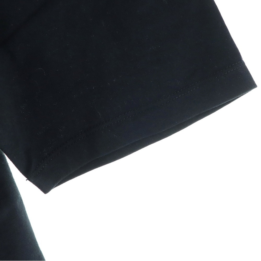 BURBERRY BLACK LABEL(バーバリー ブラックレーベル) ロゴ刺繍 Vネック 半袖Tシャツ カットソー ブラック