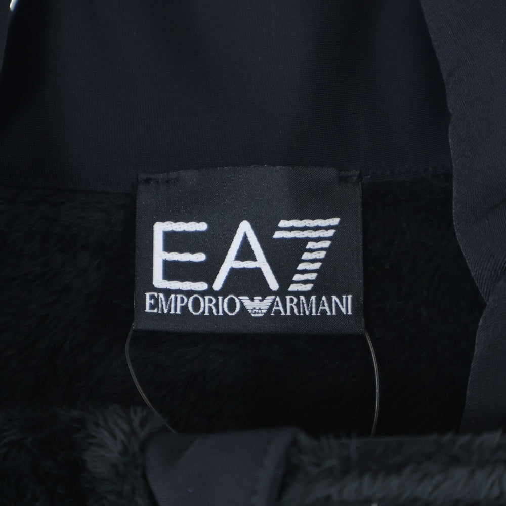 EMPORIO ARMANI(エンポリオアルマーニ) アームロゴエンブレム ジップアップ 長袖フリースジャケット ブラック