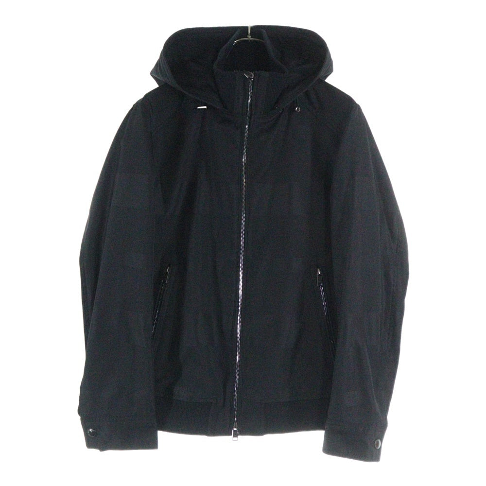 BURBERRY BLACK LABEL(バーバリー ブラックレーベル) チェック柄 ジップアップ フーディ ジャケット ブラック 51F04-403-09