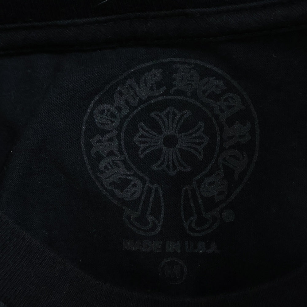 CHROME HEARTS(クロムハーツ) Graveyard Cemetery Cross Tee グレイブヤードセメタリークロス スクロールラベルプリント 半袖Tシャツ カットソー ブラック