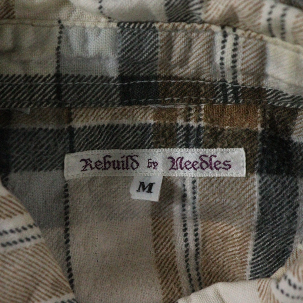 Rebuild by needles(リビルドバイニードルス) チェック柄ドッキング リメイク 長袖シャツ ロングスリーブ マルチ J0286