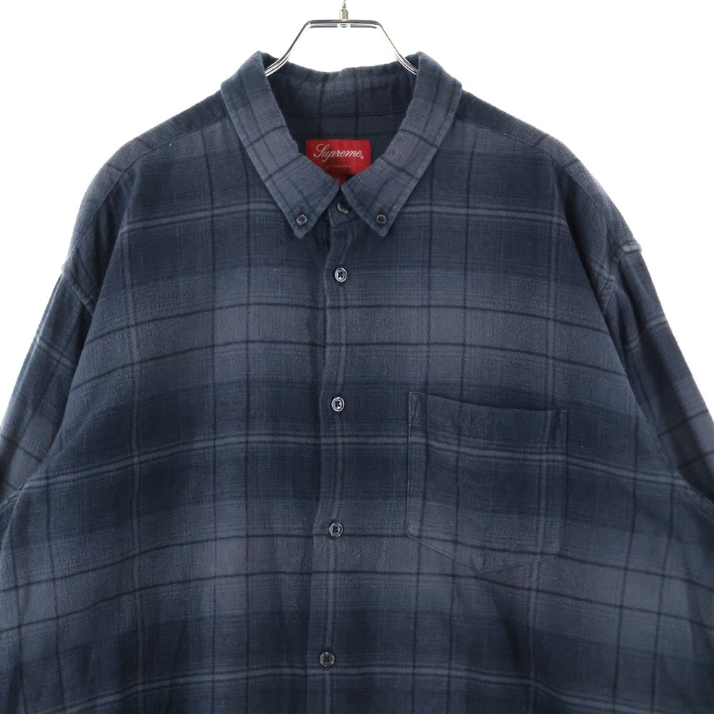 SUPREME(シュプリーム) 23SS Shadow Plaid Flannel Shirt チェック柄 長袖フランネルシャツ ブラック/グレー