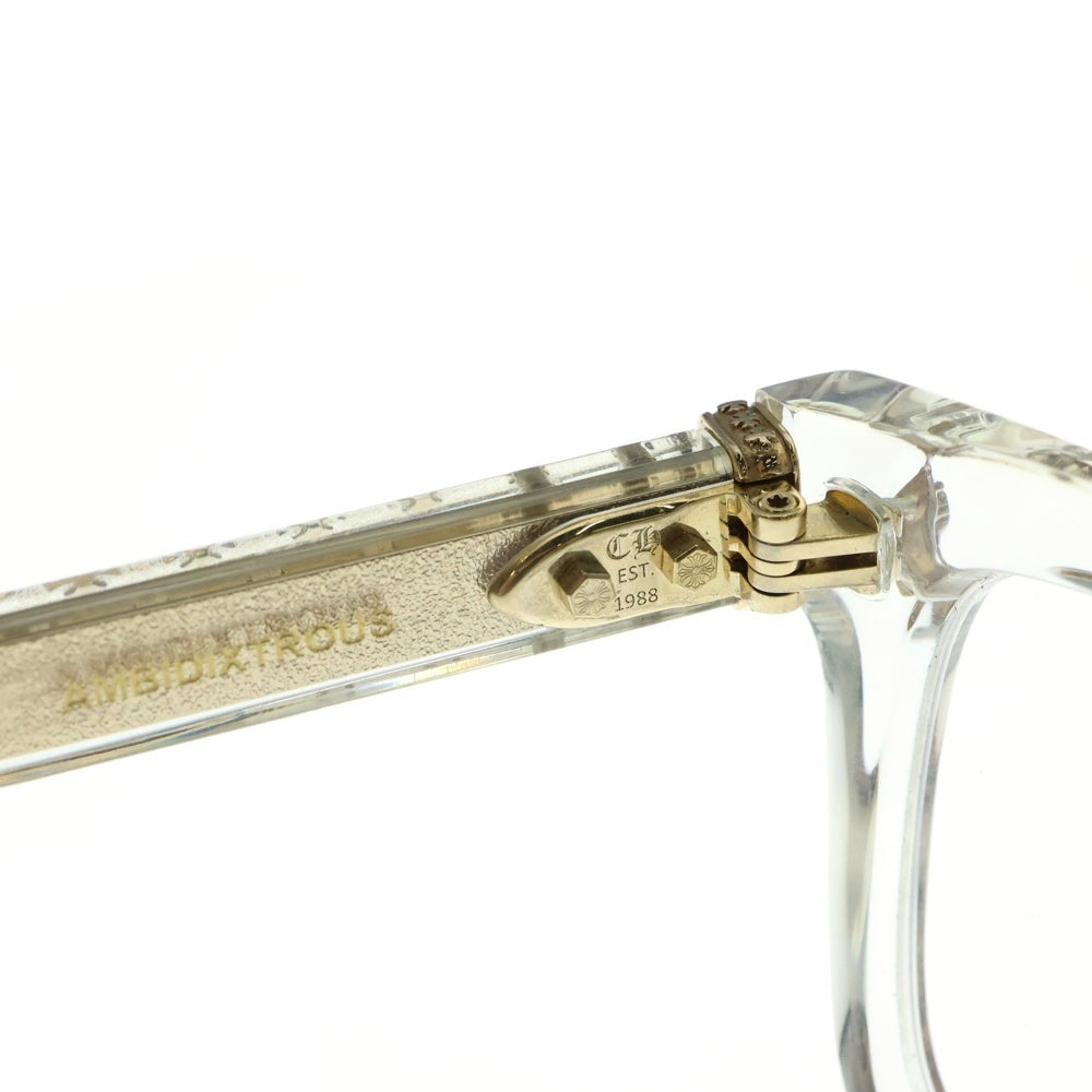 CHROME HEARTS(クロムハーツ) AMBIDIXTROUS CHプラステンプル スクエアクリアフレーム アイウェア 眼鏡 クリア/ゴールド