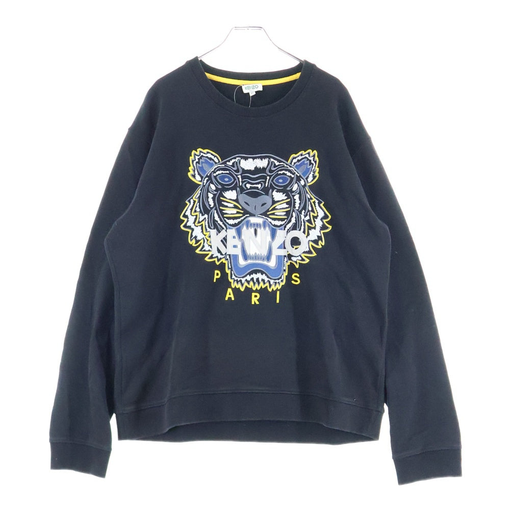 KENZO(ケンゾー) TIGER CLASSIC SWEATSHIRT タイガー刺繍 クルーネック 長袖スウェット トレーナー ブラック F765SW0014XC