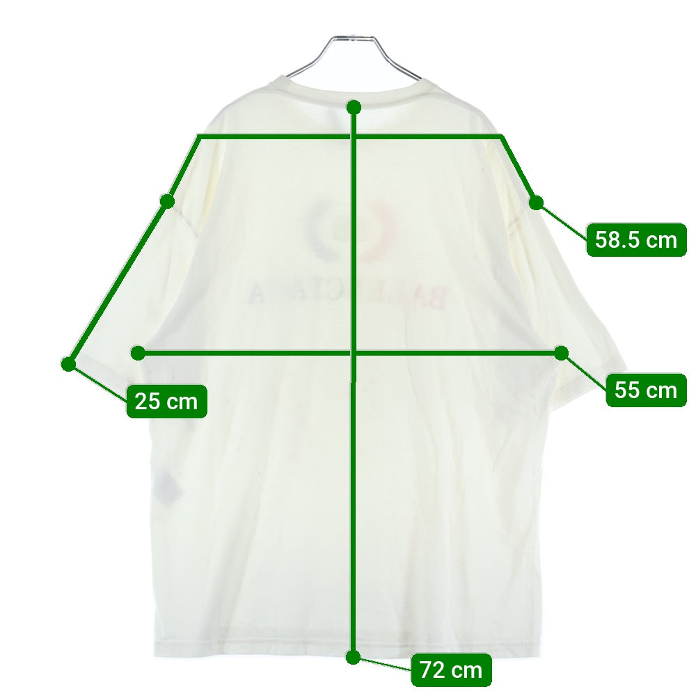 BALENCIAGA(バレンシアガ) 19SS BB LOGO TEE BBレインボーロゴ刺繍 半袖Tシャツ カットソー ホワイト 570805 TEV53