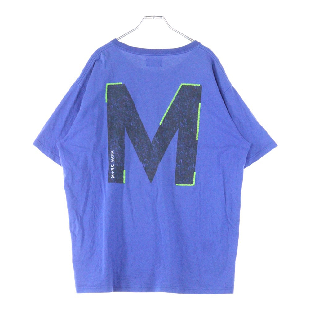 M+RC NOIR(マルシェノア) バックプリント クルーネック半袖Tシャツ カットソー ブルー