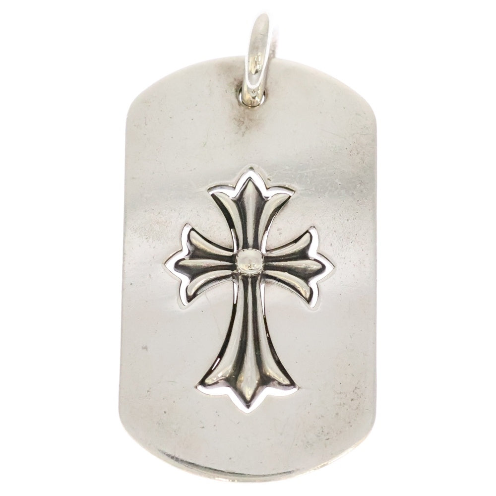 CHROME HEARTS(クロムハーツ) D TAG LRG TNY CRS カットアウトタイニーCHクロス ラージドッグタグ ネックレストップ シルバー