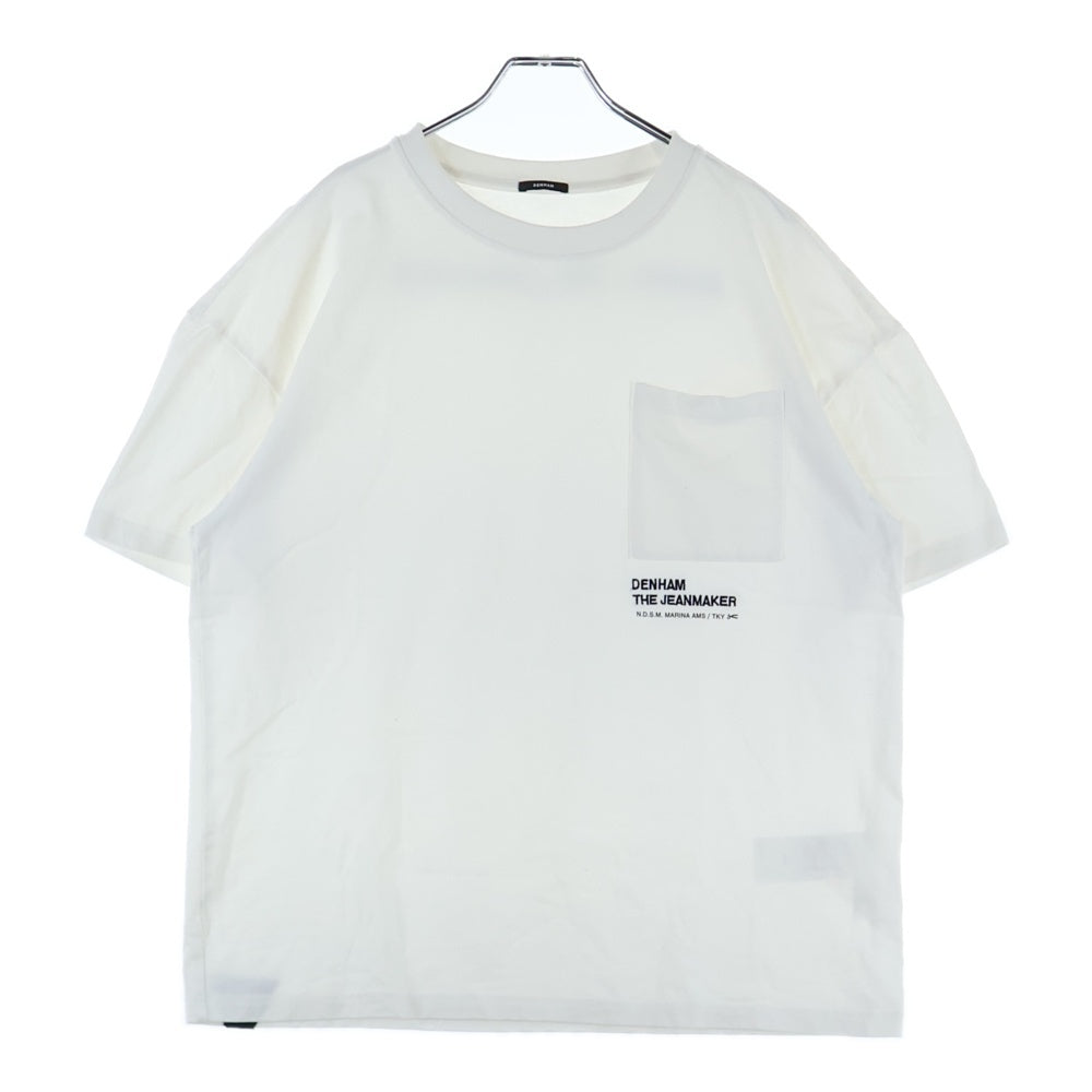 DENHAM(デンハム) フロント刺繍ポケット半袖Tシャツ カットソー ホワイト