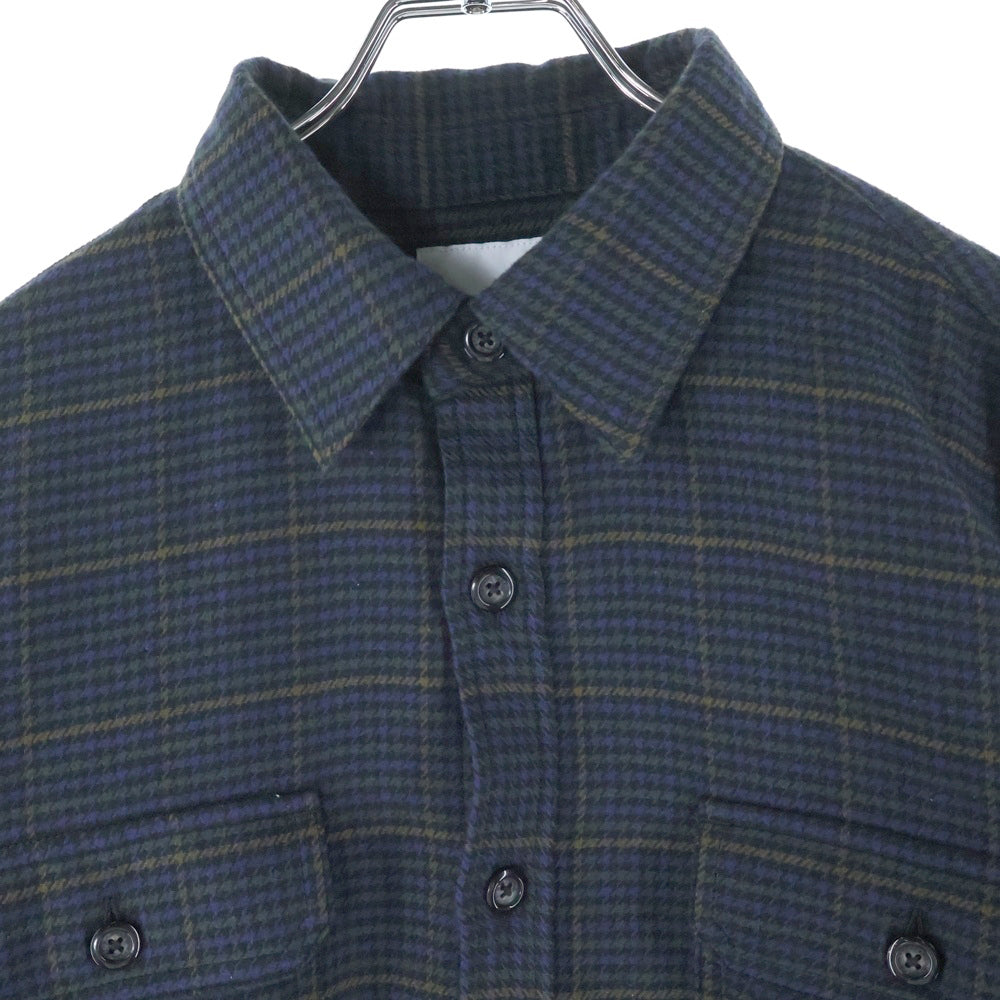 WTAPS(ダブルタップス) 24AW DECK/LS/COTTON.TWILL.TEXTILE テキスタイル ツイル 長袖シャツ ロングスリーブ ネイビー 242WVDT-SHM03