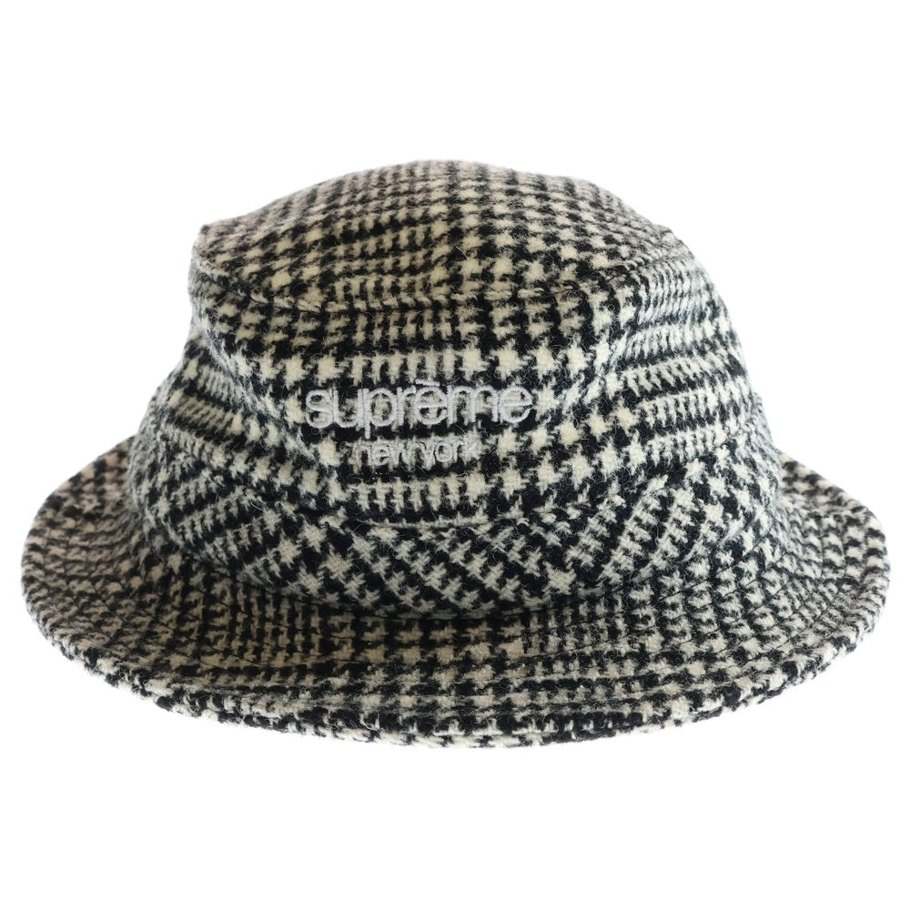 SUPREME(シュプリーム) 21AW × Harris Tweed Classic Logo Crusher Hat ハリスツイード クラシックロゴ クラッシャーハット 帽子 ホワイト/ブラック
