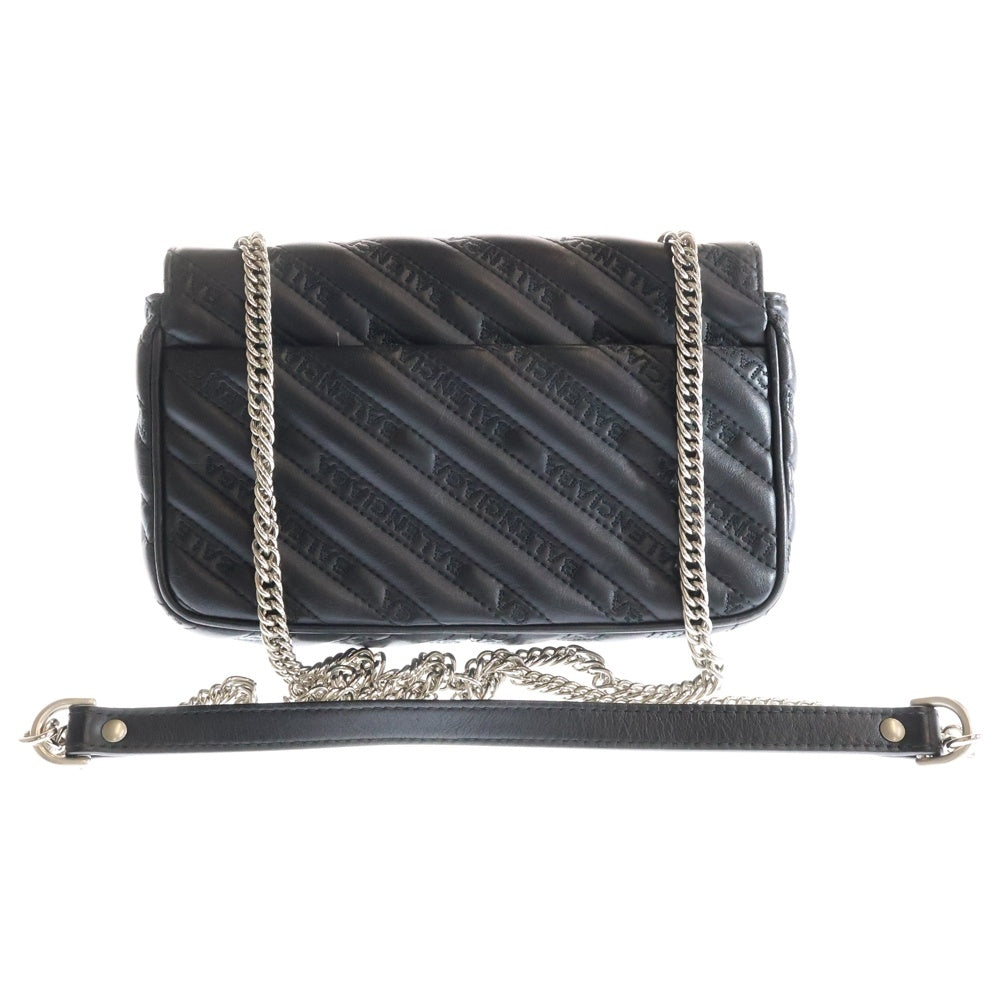 BALENCIAGA(バレンシアガ) BBロゴ エンボス チェーンショルダーバッグ ブラック 516920