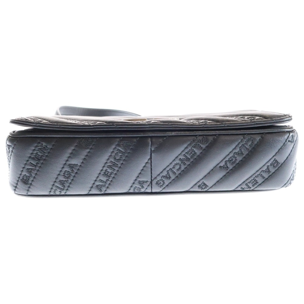 BALENCIAGA(バレンシアガ) BBロゴ エンボス チェーンショルダーバッグ ブラック 516920