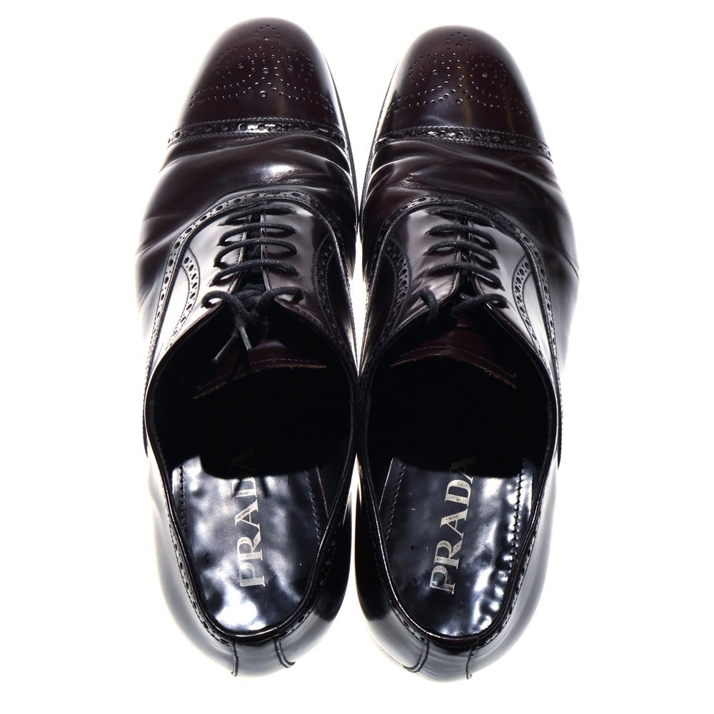 PRADA(プラダ) オックスフォード ウィングチップ レザー ドレスシューズ ブラウン 2EB055