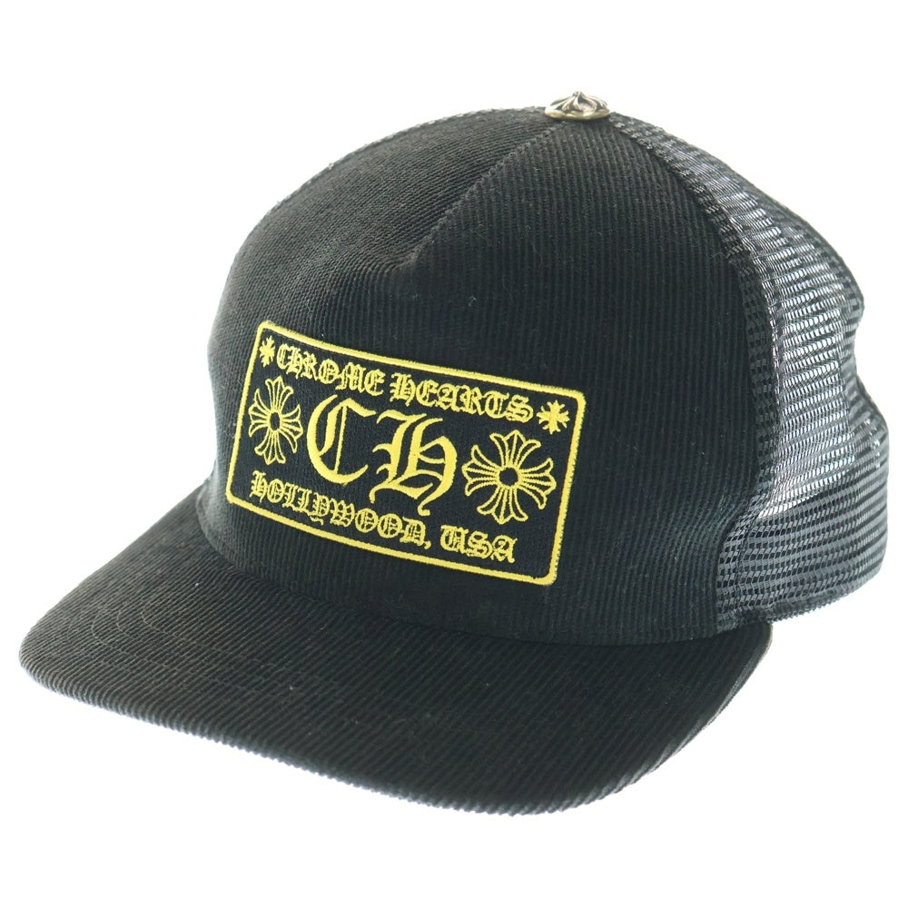 CHROME HEARTS(クロムハーツ) CORDUROY TRUCKER CAP コーデュロイ トラッカーキャップ 帽子 ブラック
