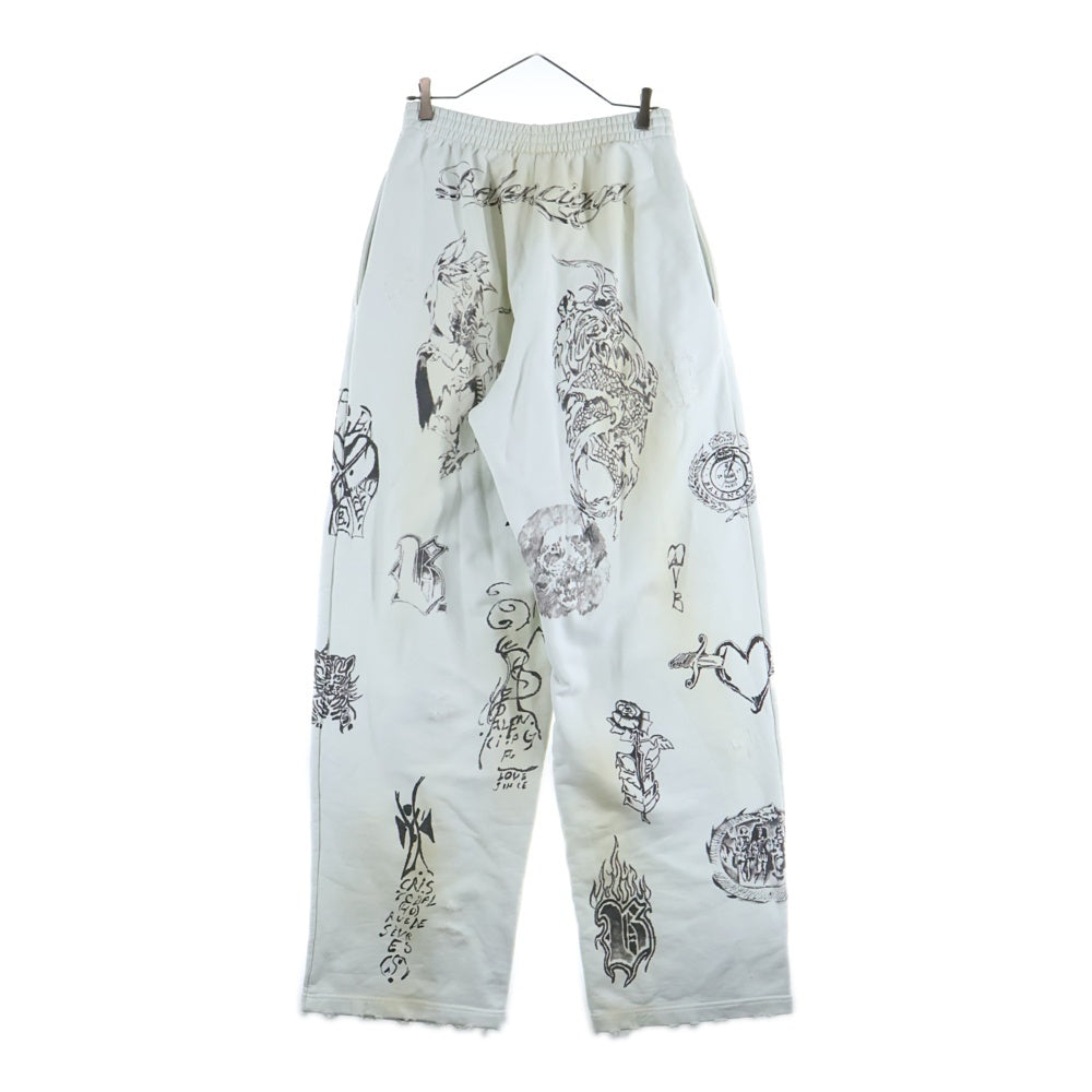 BALENCIAGA(バレンシアガ) 24SS Graffiti Baggy Sweat Pants 787357 TQVK1 グラフィティ スウェットパンツ ホワイト