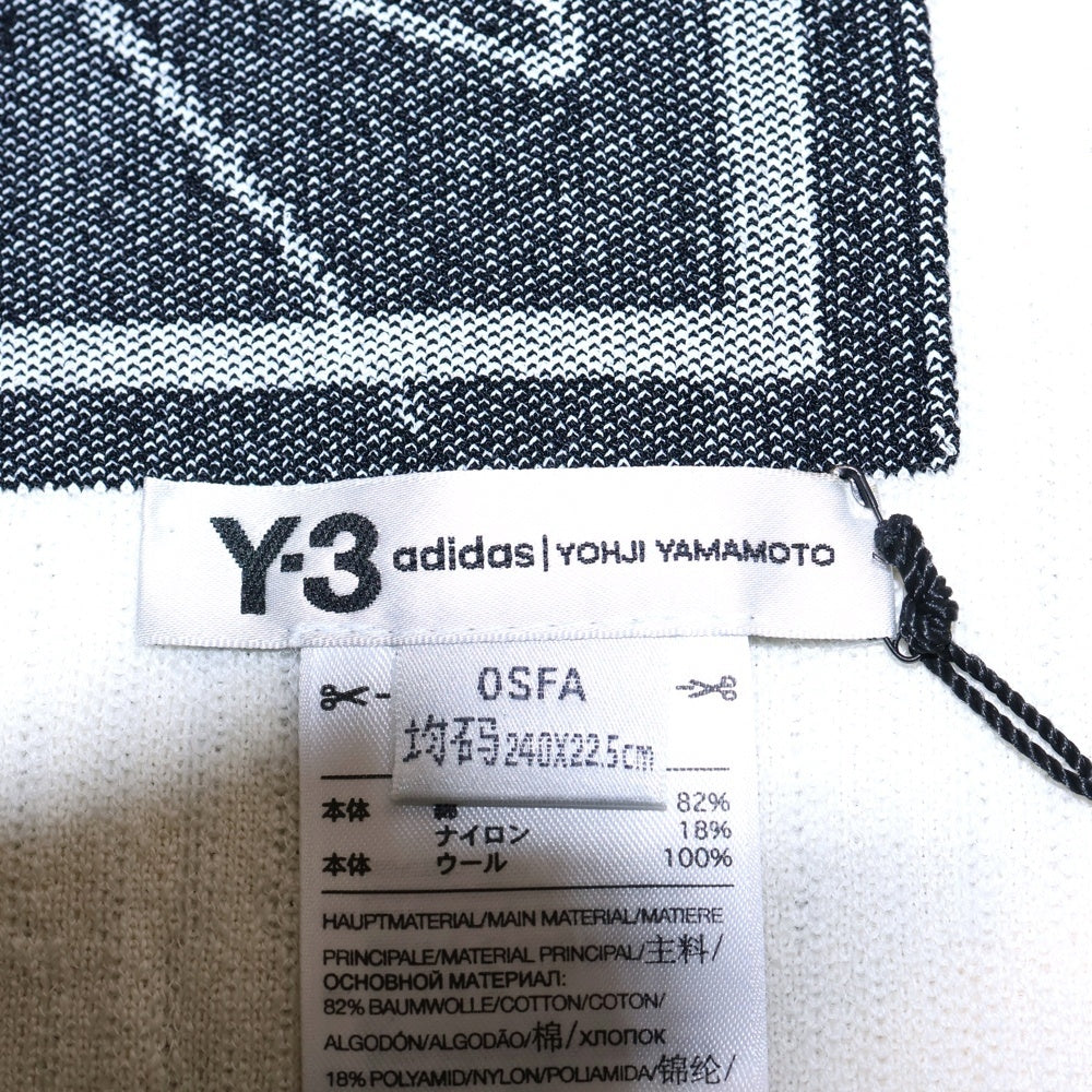 Y-3(ワイスリー) LOGO SCARF ロゴ ウール スカーフ マフラー アイボリー FH9285