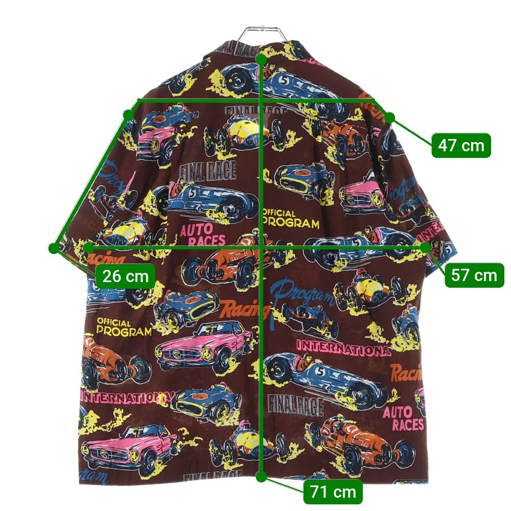 Sacai(サカイ) 25SS Car Race Tropical Print Shirt 25-03653M アロハシャツ 半袖開襟シャツ ブラウン
