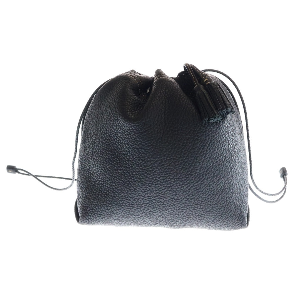 ACATE(アカーテ) × ring レザー巾着 バッグ ブラック