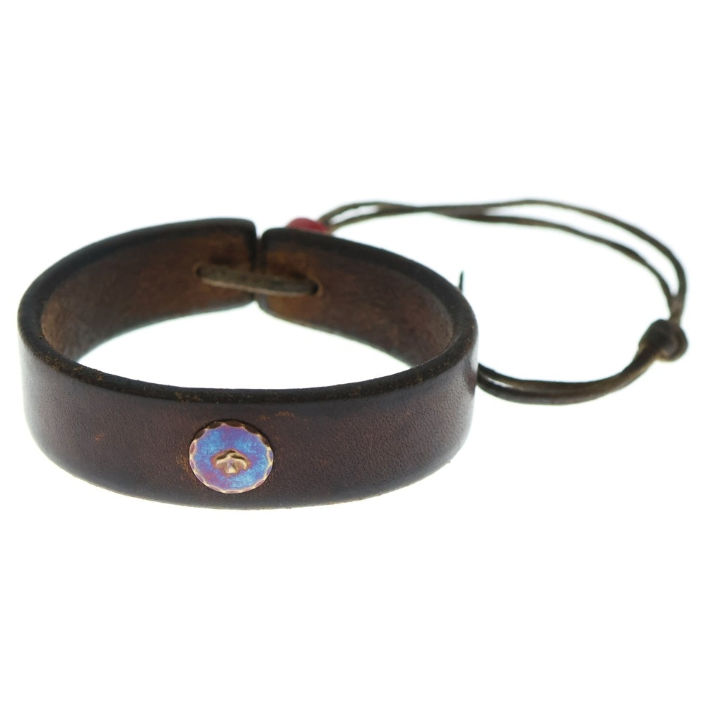 goro's(ゴローズ) 金メタル付きレザーブレス ブラウン