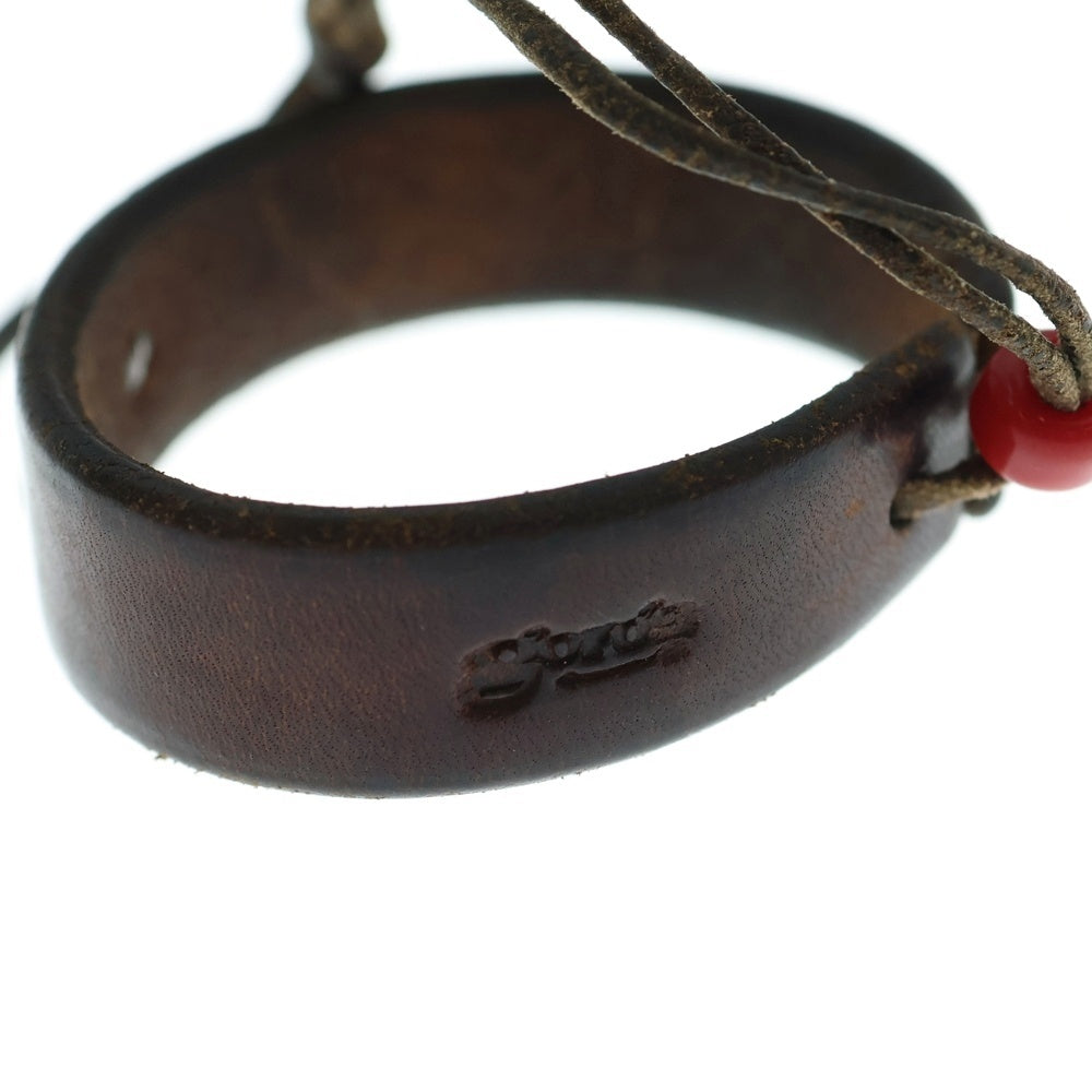 goro's(ゴローズ) 金メタル付きレザーブレス ブラウン