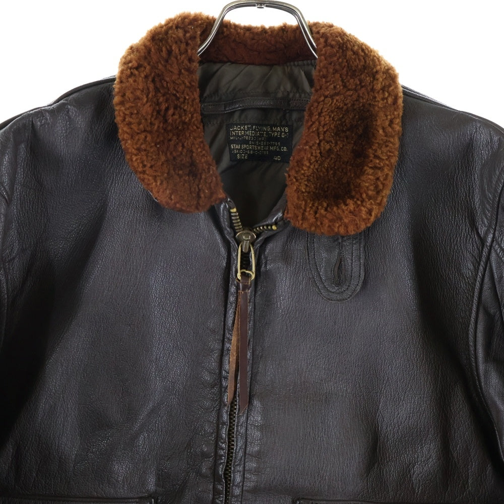 US.NAVY(ユーエスネイビー) 70S G-1 レザー フライトジャケット ブラウン MIL-J-7823D(WP)