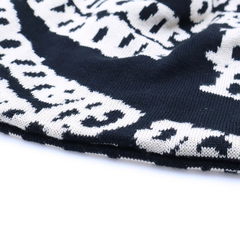 HYSTERIC GLAMOUR(ヒステリックグラマー) TYPE LOGO OVER SIZE BEANIE オーバーサイズビーニー ニット帽 ブラック/ホワイト 01251QH02