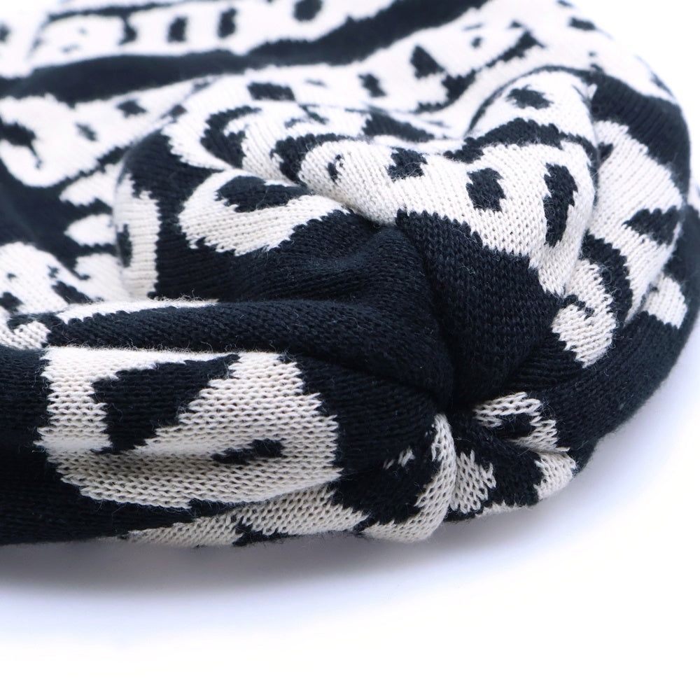 HYSTERIC GLAMOUR(ヒステリックグラマー) TYPE LOGO OVER SIZE BEANIE オーバーサイズビーニー ニット帽 ブラック/ホワイト 01251QH02