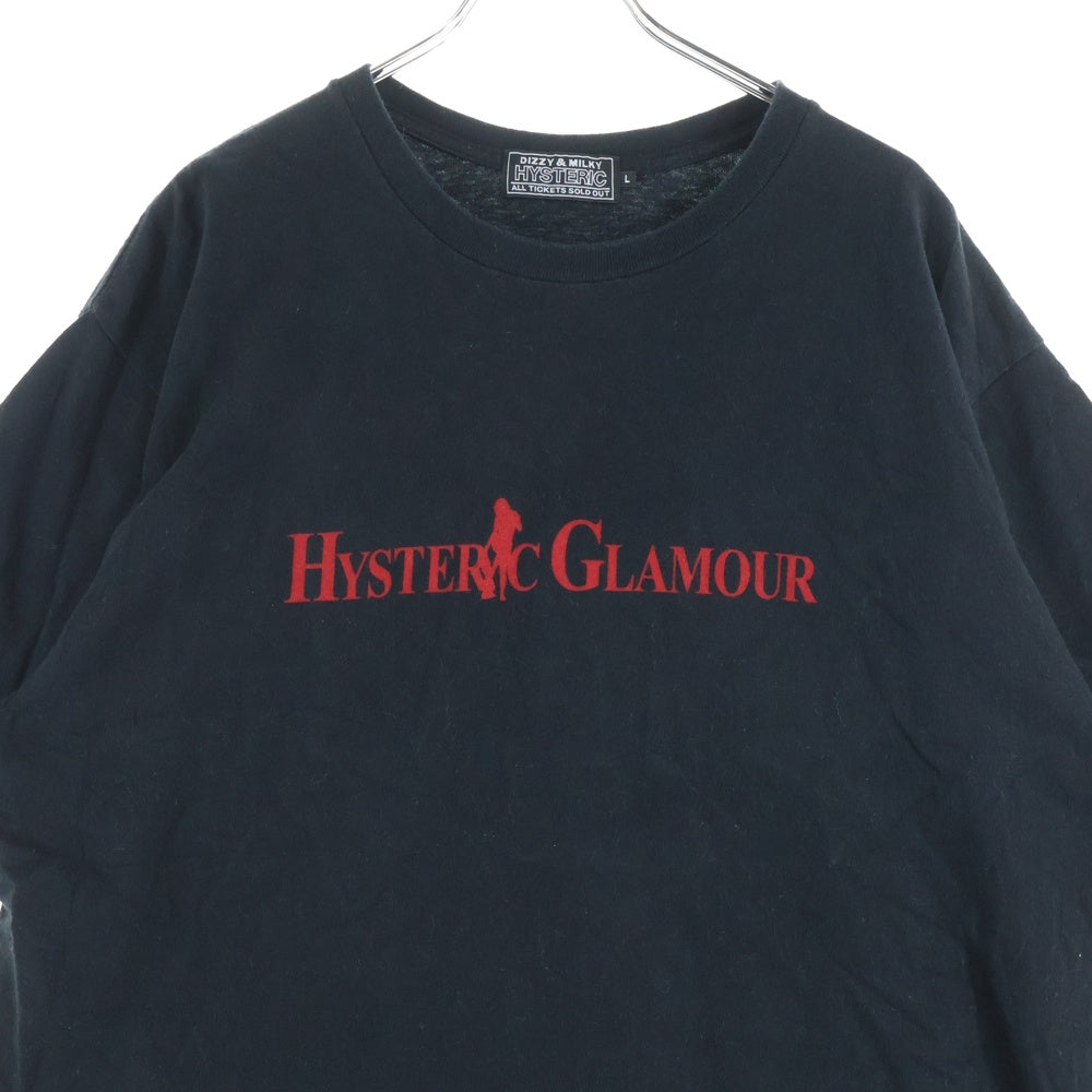 HYSTERIC GLAMOUR(ヒステリックグラマー) 22SS HG LOGO TYPE TEE ロゴプリント クルーネック 半袖Tシャツ カットソー ブラック 02221CT08