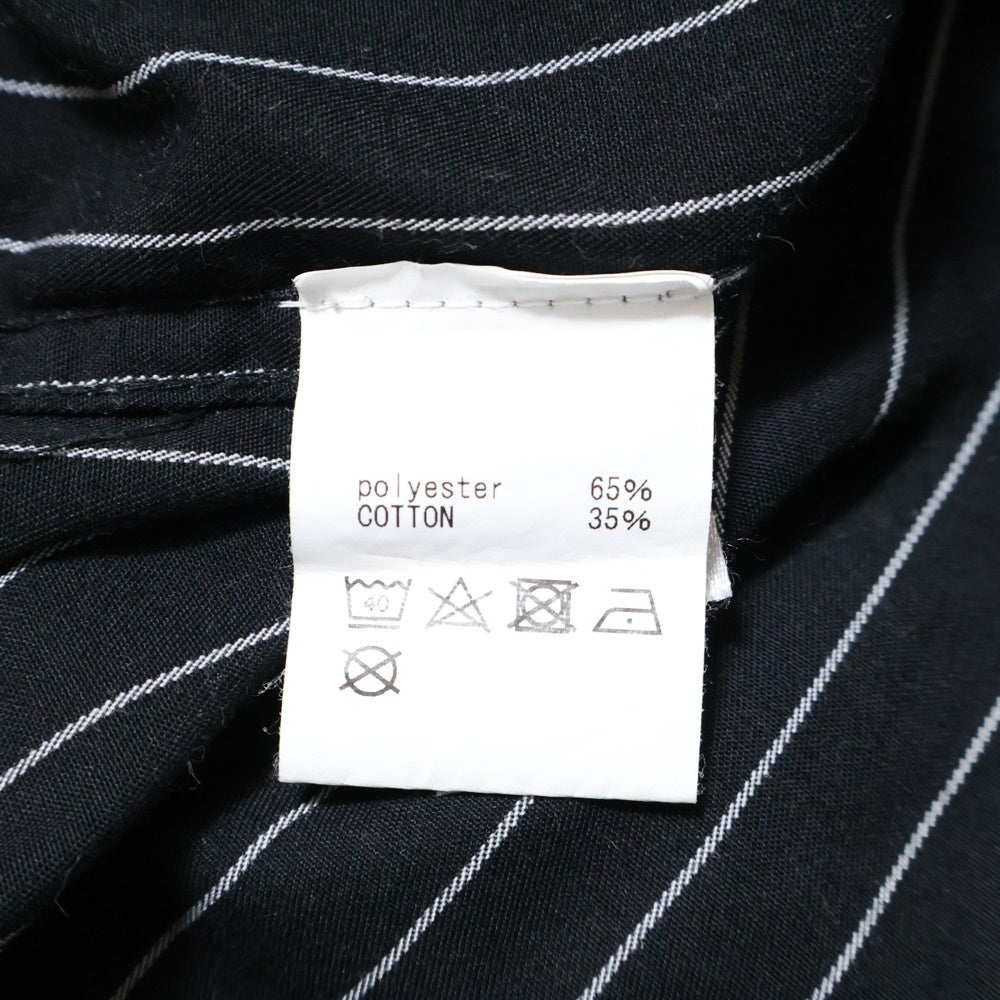 BIG MIKE(ビッグマイク) フロントポケット付 ストライプ柄半袖シャツ ブラック