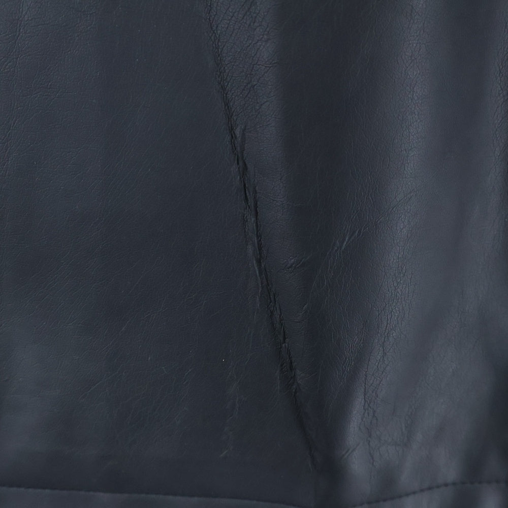 NYLAUS(ナイラス) ジップアップ ライダース フェイクレザー ジャケット ブラック