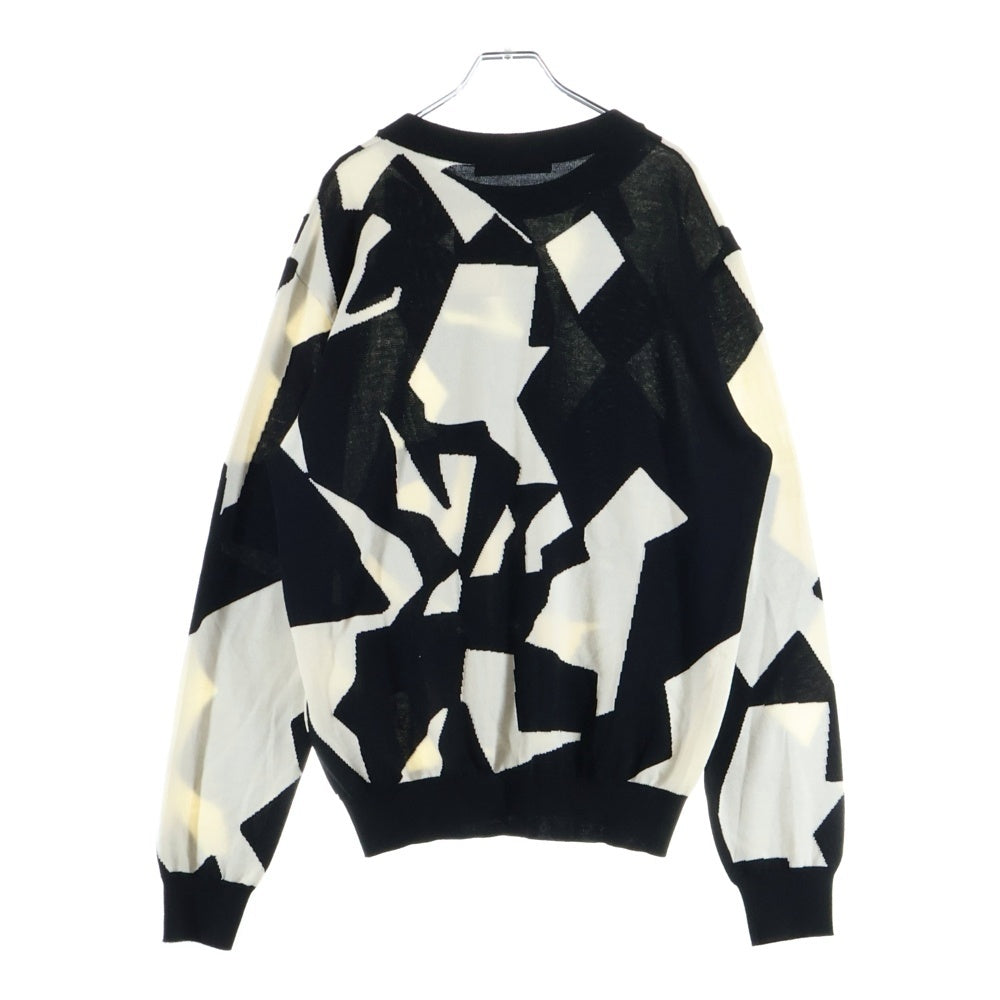 LOUIS VUITTON(ルイヴィトン) 23SS LVアブストラクトハウンドトゥース クルーネックニットセーター RM231M T26 HON34W ブラック/ホワイト