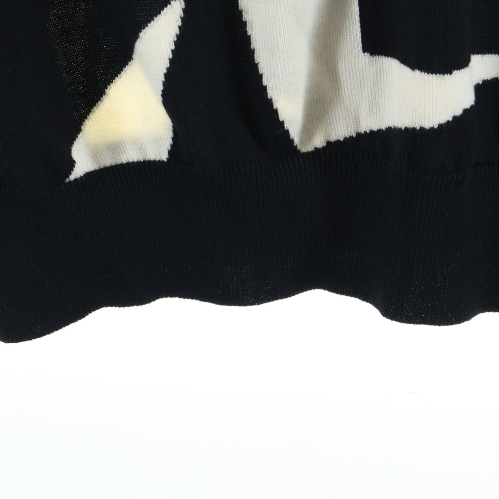 LOUIS VUITTON(ルイヴィトン) 23SS LVアブストラクトハウンドトゥース クルーネックニットセーター RM231M T26 HON34W ブラック/ホワイト
