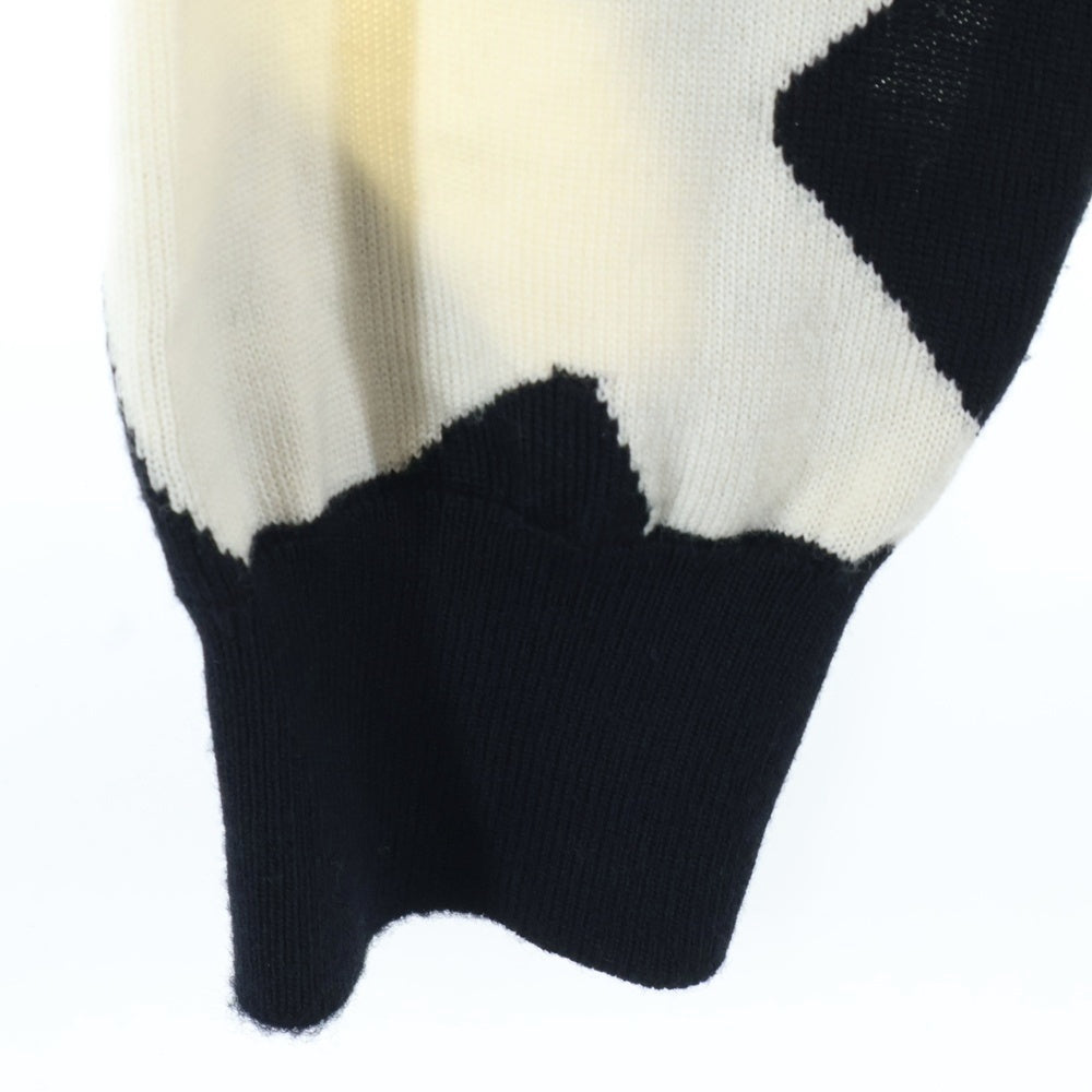 LOUIS VUITTON(ルイヴィトン) 23SS LVアブストラクトハウンドトゥース クルーネックニットセーター RM231M T26 HON34W ブラック/ホワイト