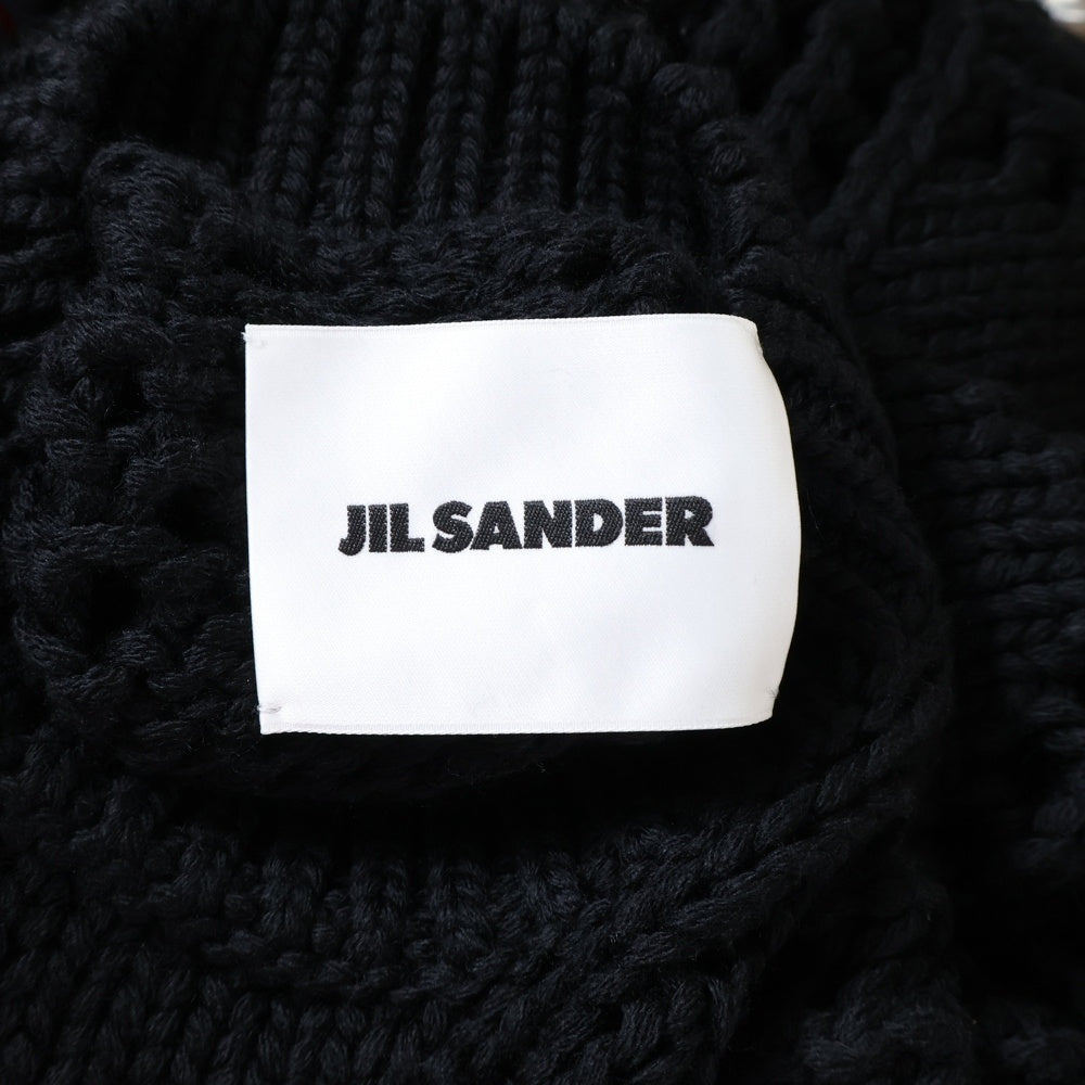 JIL SANDER(ジルサンダー) 25AW Sweaters 編込 ケーブルニットセーター ブラック J03GP0184