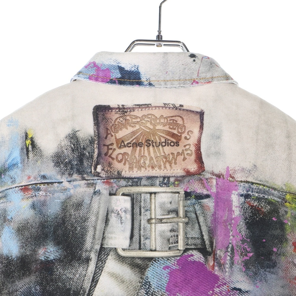 Acne Studios(アクネ ストゥディオズ) OCHINO TLO PAINTER DECORATOR トロンプルイユプリント 転写ペイント デニムジャケット マルチ FN-MN-OUTW001241