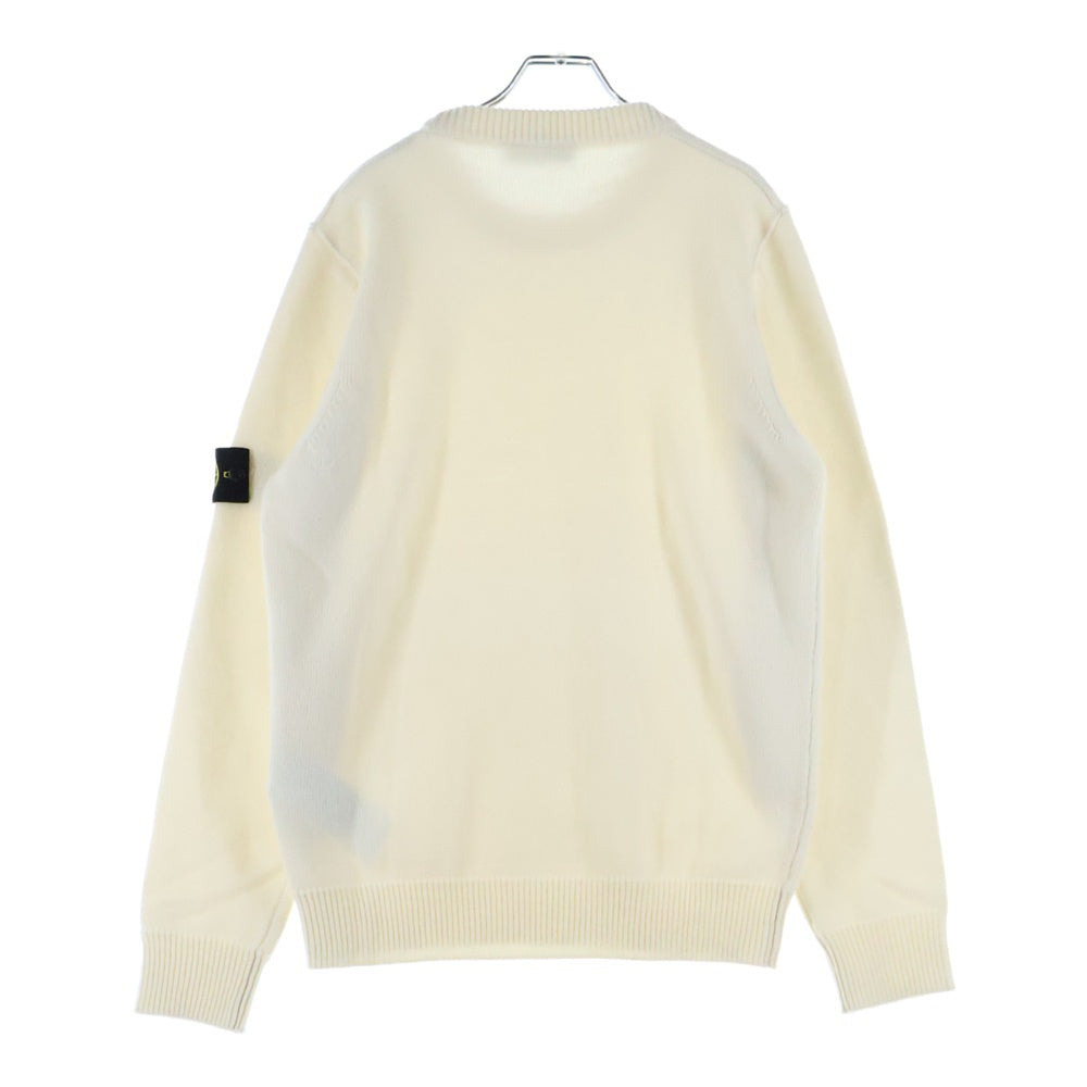 STONE ISLAND(ストーンアイランド) 25AW SWEATER ロゴワッペン付き ウール 長袖ニットセーター アイボリー K2S155100072S00A3