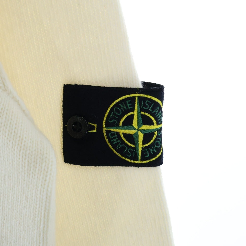 STONE ISLAND(ストーンアイランド) 25AW SWEATER ロゴワッペン付き ウール 長袖ニットセーター アイボリー K2S155100072S00A3
