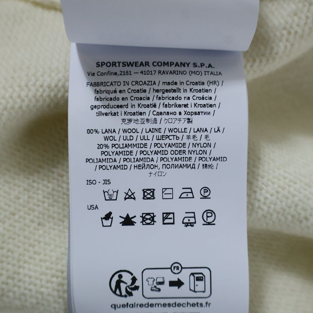 STONE ISLAND(ストーンアイランド) 25AW SWEATER ロゴワッペン付き ウール 長袖ニットセーター アイボリー K2S155100072S00A3