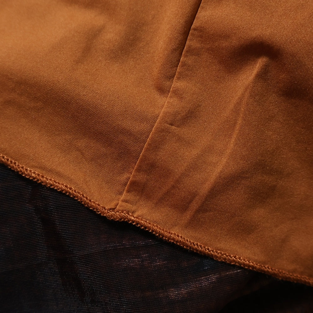 Acne Studios(アクネ ストゥディオズ) Brown Printed Nylon Bow Dress ネックリボン ナイロン 半袖ドレス ブラウン FN-WN-DRES001562 レディース