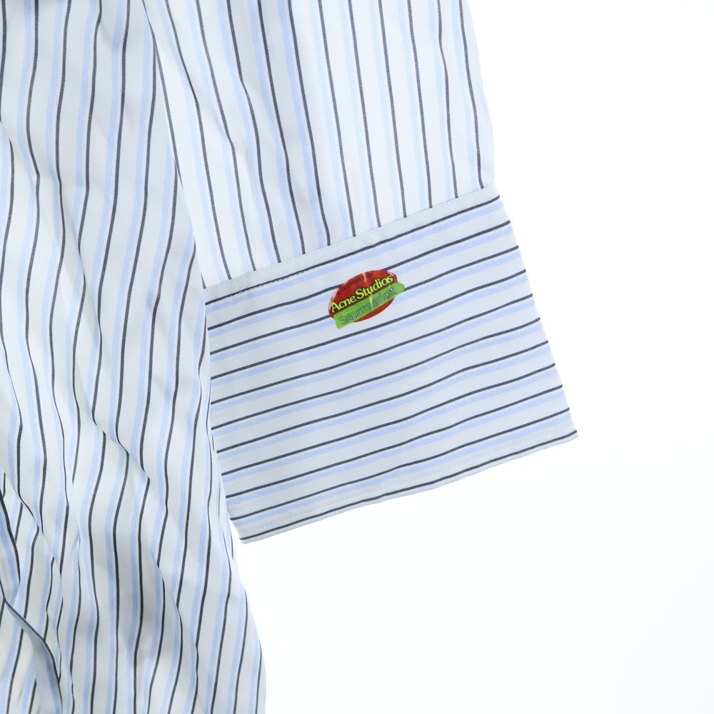 Acne Studios(アクネ ストゥディオズ) ASYMMETRIC DESIGN SHIRT DRESS アシンメトリー ストライプ柄 レーヨンドレス ホワイト/ブルー FN-WN-DRES001476 レディース