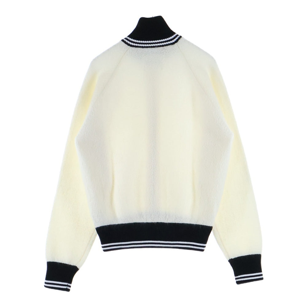 JIL SANDER(ジルサンダー) HN LS ZIP UP JACKET エンボスロゴ ジップアップ ウールジャケット ホワイト/ブラック J22HP0041