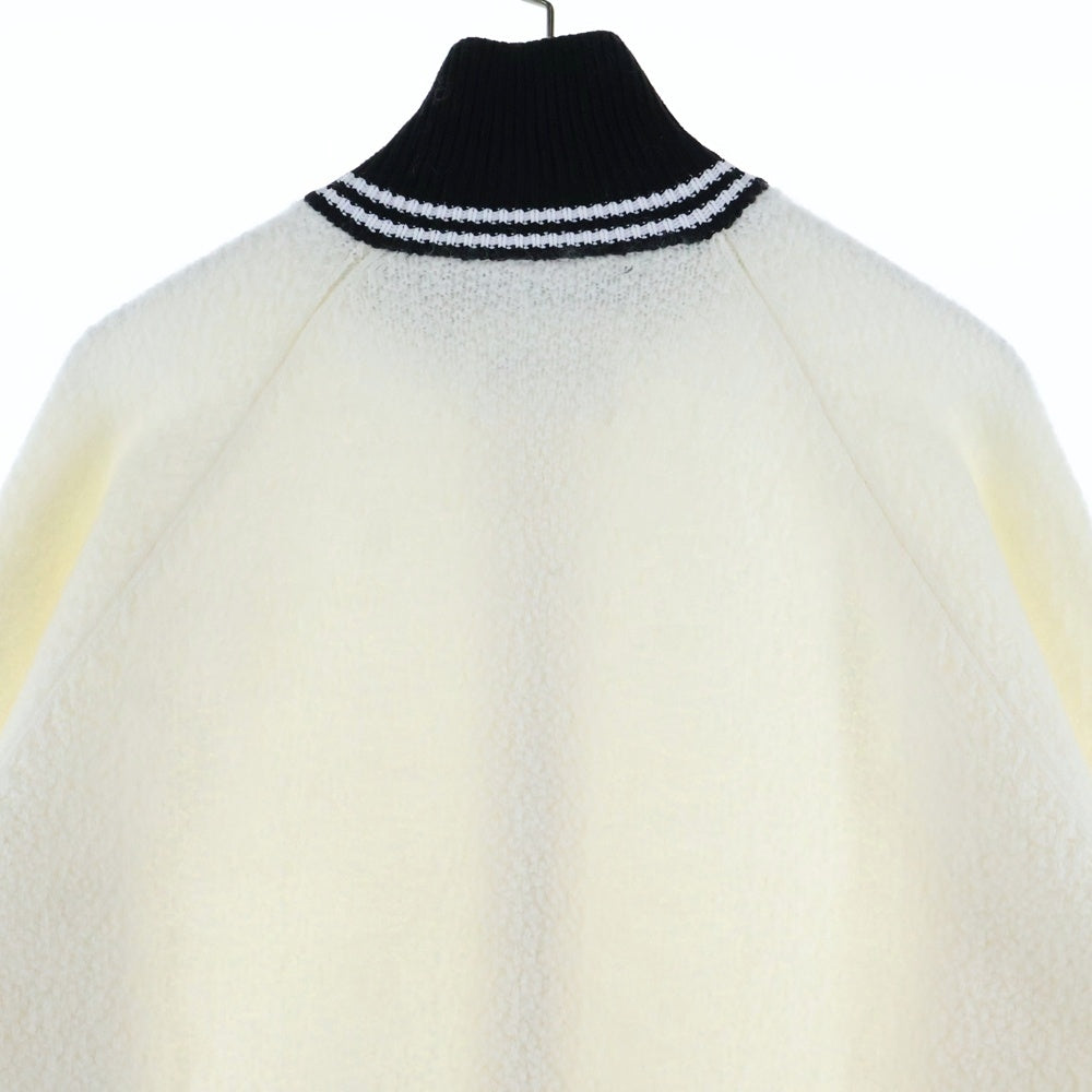 JIL SANDER(ジルサンダー) HN LS ZIP UP JACKET エンボスロゴ ジップアップ ウールジャケット ホワイト/ブラック J22HP0041