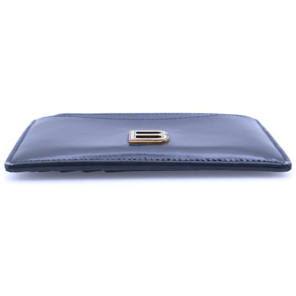 BALENCIAGA(バレンシアガ) Bロゴプレート レザーコインケース ブラック/ゴールド 637371