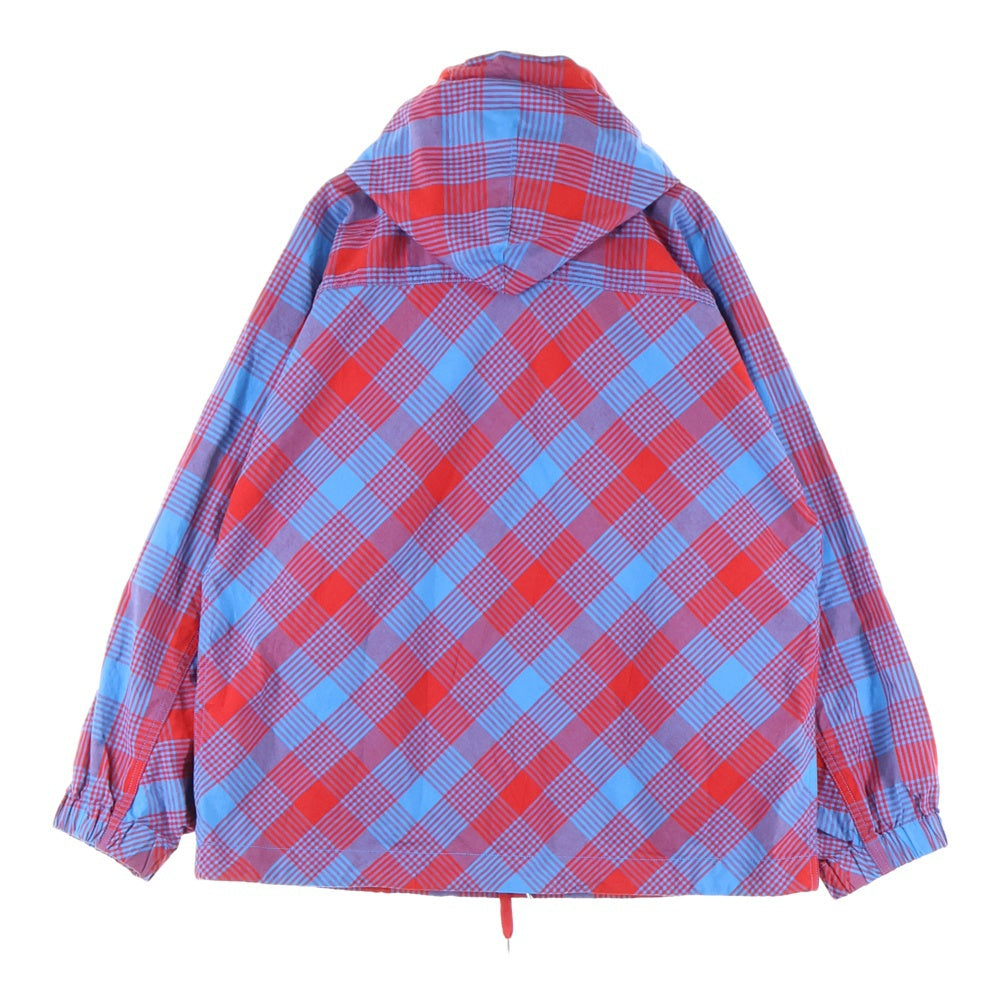 Vivienne Westwood MAN(ヴィヴィアンウエストウッドマン) フロントロゴ刺繍 チェック柄ハーフジップフーディパーカー マルチ VW-V1-84208